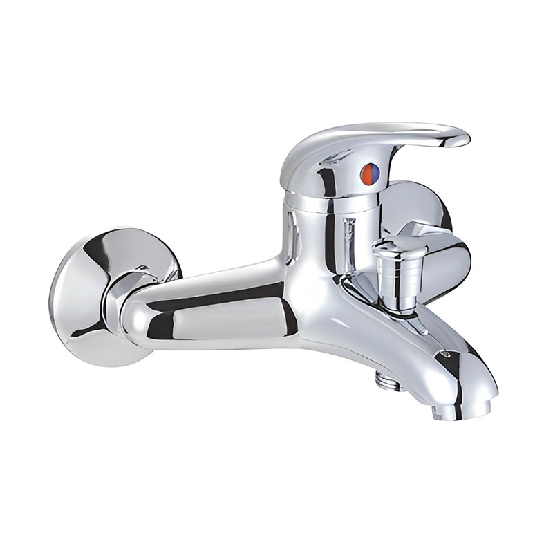 OJ-J1263H Bathtub Feistithe ar an mBalla Meascthóir Uisce Te agus Fuar Faucet Cith Cith Alloy Sinc